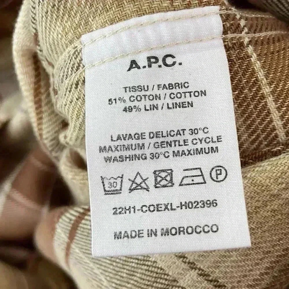 NWT A.P.C. Trek Cotton-Blend Flannel Overshirt size XXL - Picture 9 of 12